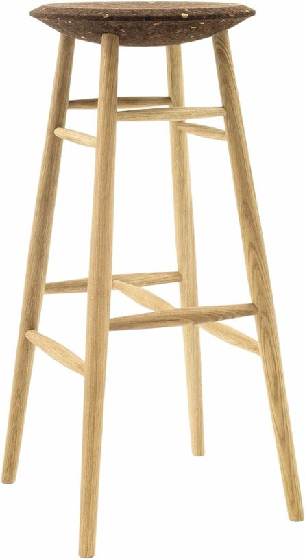 Tabouret de bar en liège foncé et bois naturel Drifted - Hem - The Cool Republic