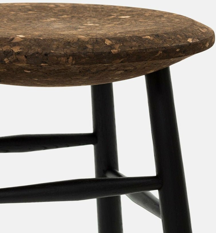 Tabouret de bar en liège foncé et bois noir Drifted - Hem - The Cool Republic