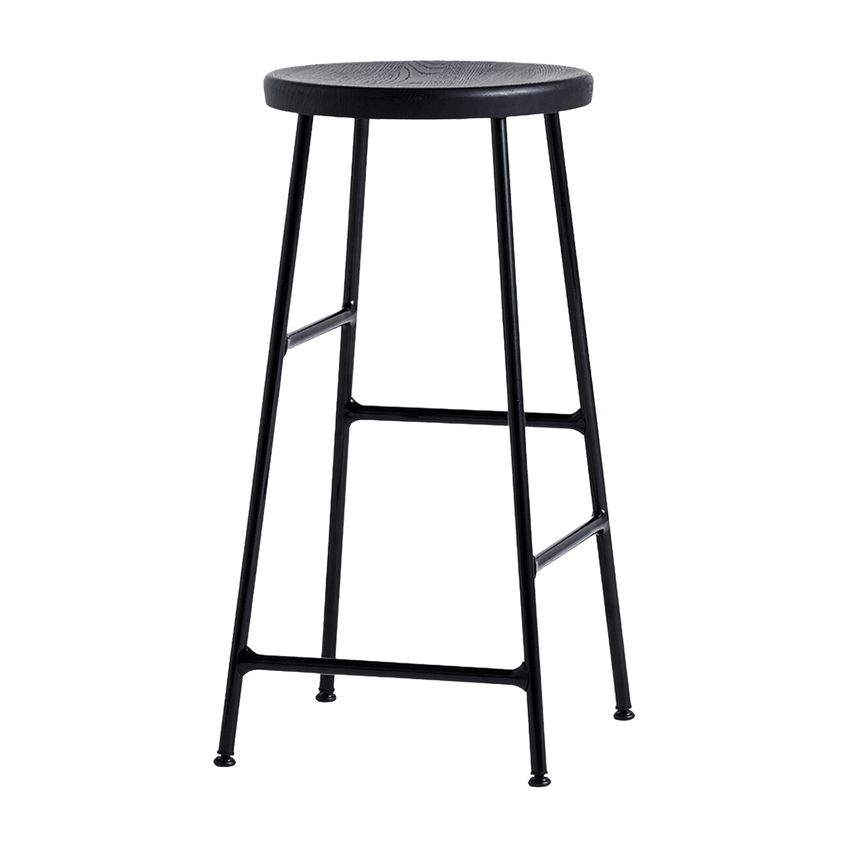 Tabouret de bar en métal et bois noir 65 cm Cornet - HAY - The Cool Republic