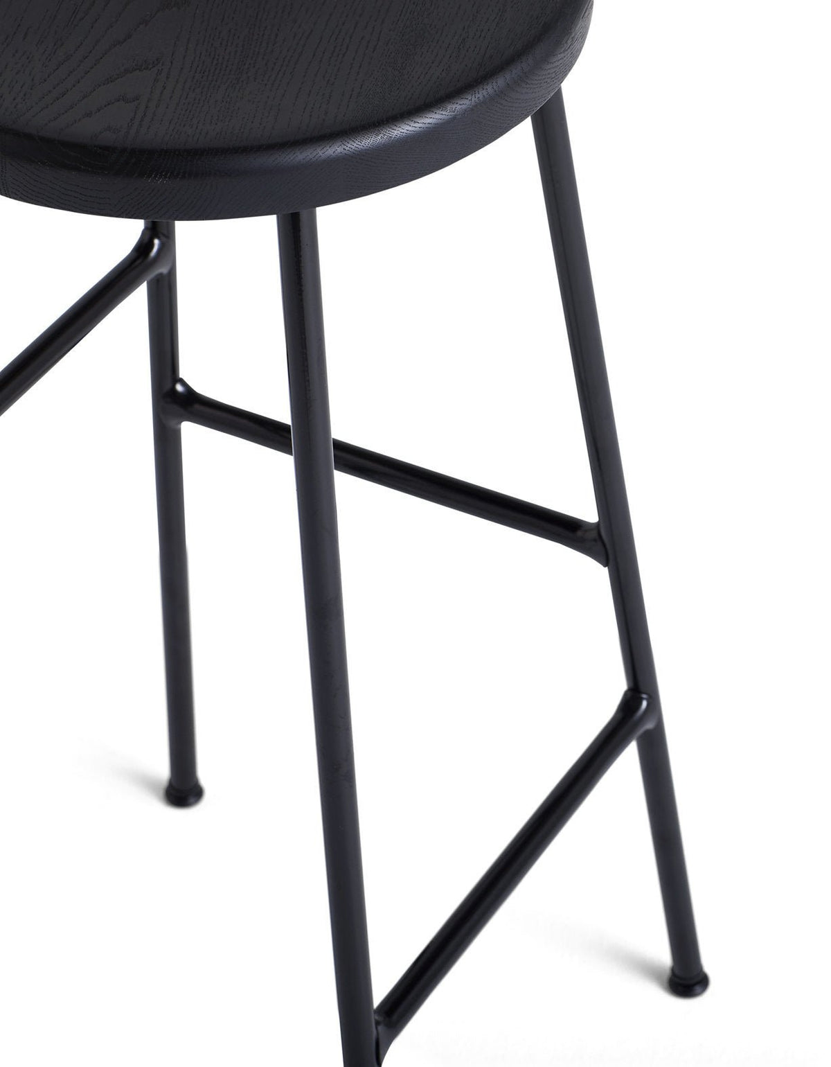 Tabouret de bar en métal et bois noir 65 cm Cornet - HAY - The Cool Republic