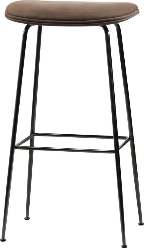 Tabouret de bar en métal noir et cuir nubuck Beetle - Gubi - The Cool Republic