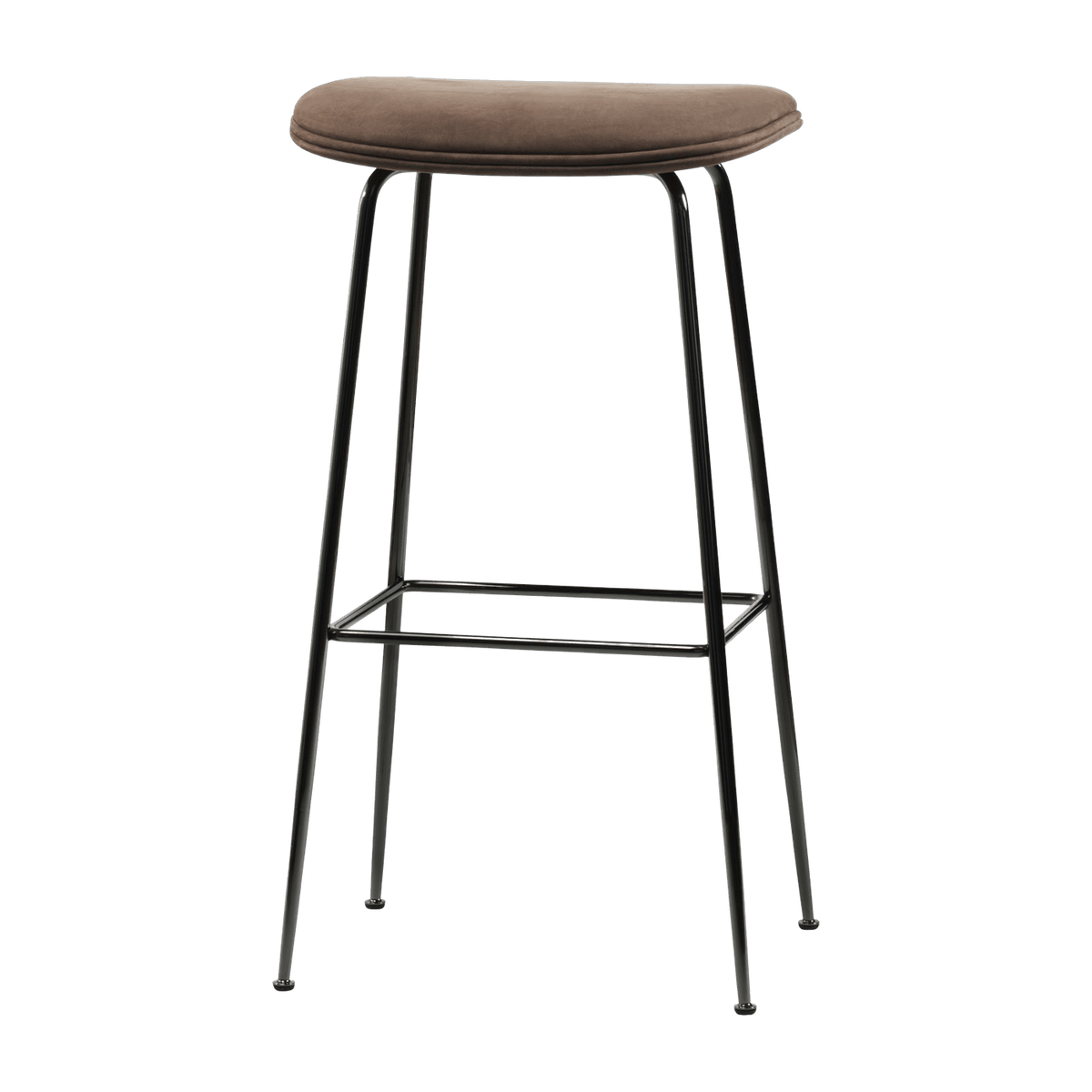 Tabouret de bar en métal noir et cuir nubuck Beetle - Gubi - The Cool Republic