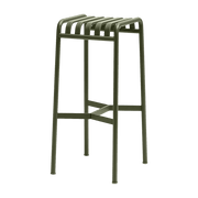 Tabouret de bar en métal olive Palissade - HAY - The Cool Republic