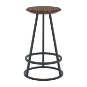 Tabouret de bar en noyer 65 cm Gustave - Hartô - The Cool Republic