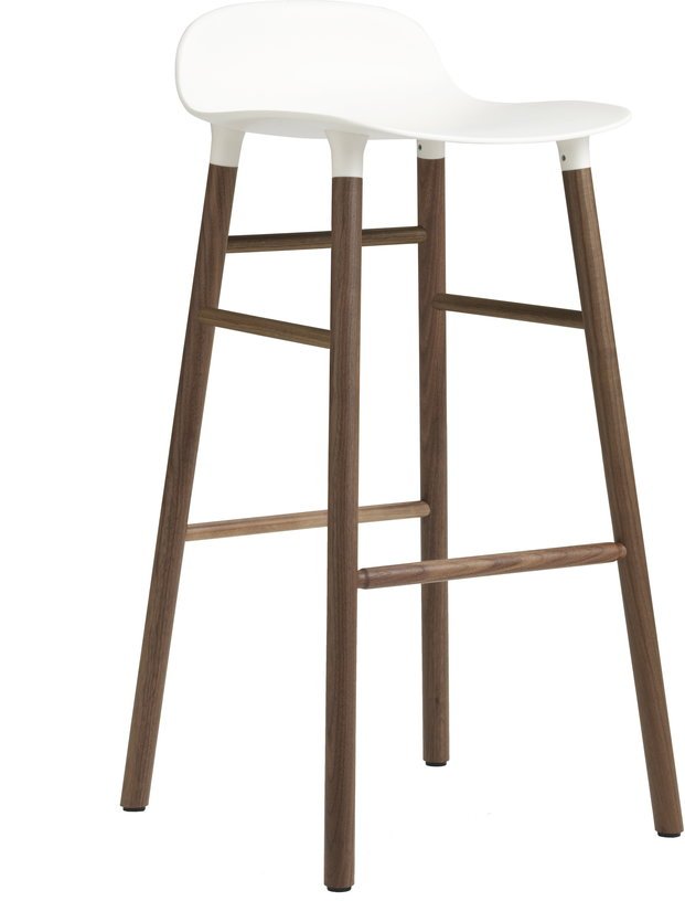 Tabouret de bar en noyer naturel et pp blanc 65 cm Form - Normann Copenhagen - The Cool Republic