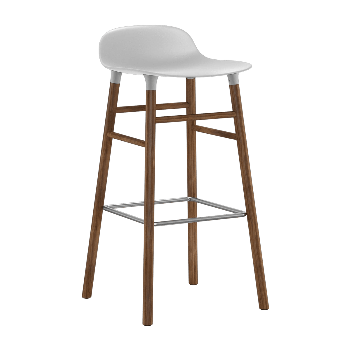 Tabouret de bar en noyer naturel et pp blanc 75 cm Form - Normann Copenhagen - The Cool Republic