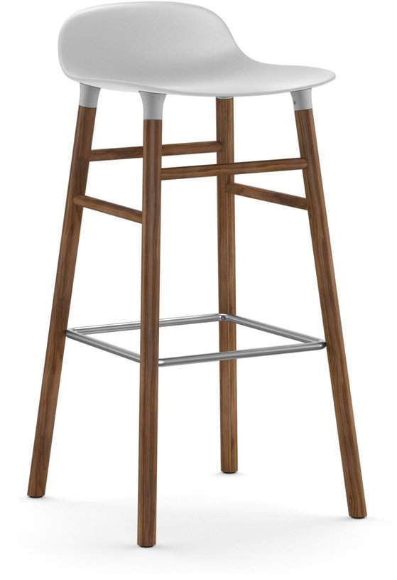Tabouret de bar en noyer naturel et pp blanc 75 cm Form - Normann Copenhagen - The Cool Republic
