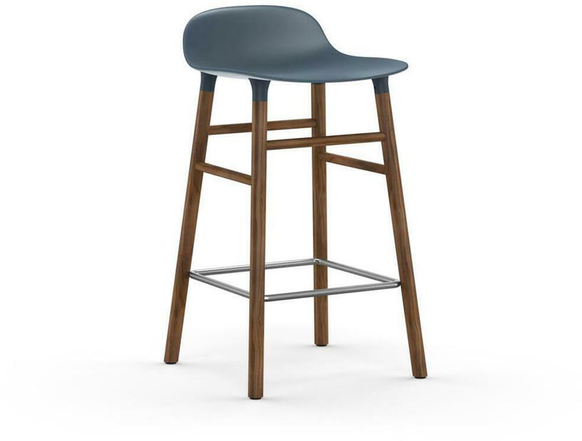 Tabouret de bar en noyer naturel et pp bleu 65 cm Form - Normann Copenhagen - The Cool Republic