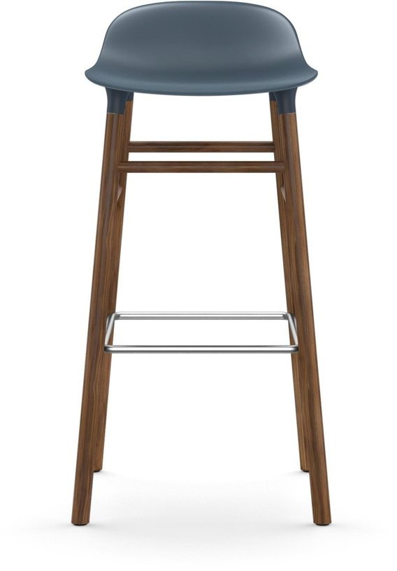 Tabouret de bar en noyer naturel et pp bleu 75 cm Form - Normann Copenhagen - The Cool Republic