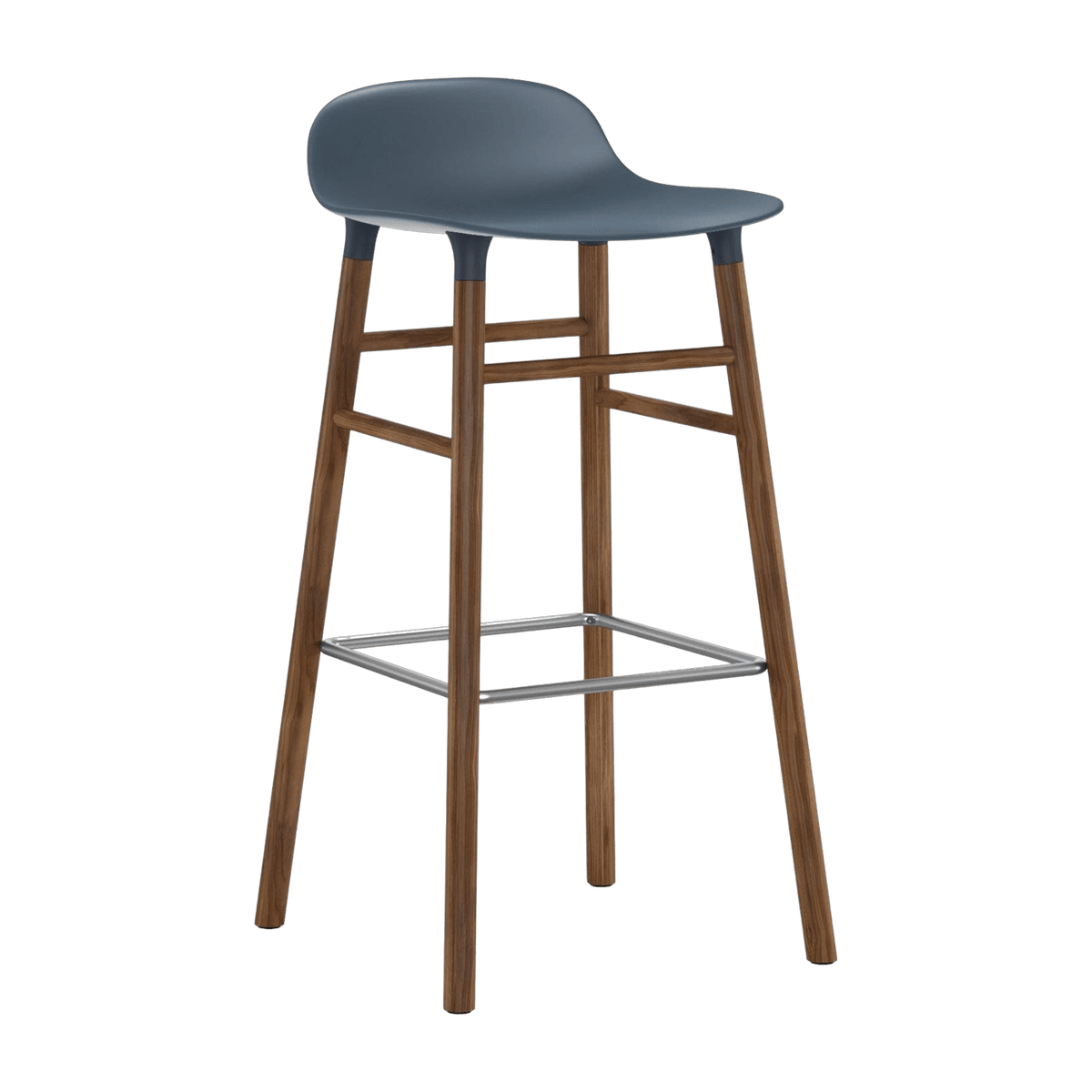 Tabouret de bar en noyer naturel et pp bleu 75 cm Form - Normann Copenhagen - The Cool Republic