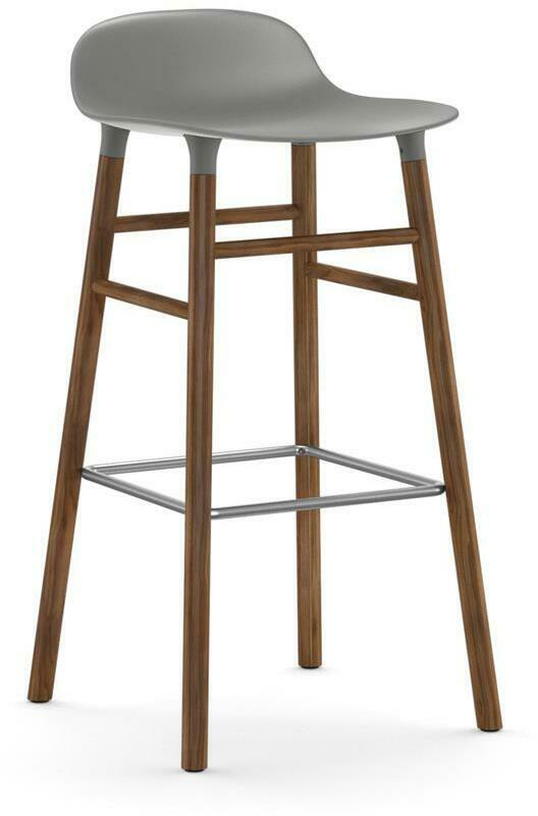 Tabouret de bar en noyer naturel et pp gris 75 cm Form - Normann Copenhagen - The Cool Republic