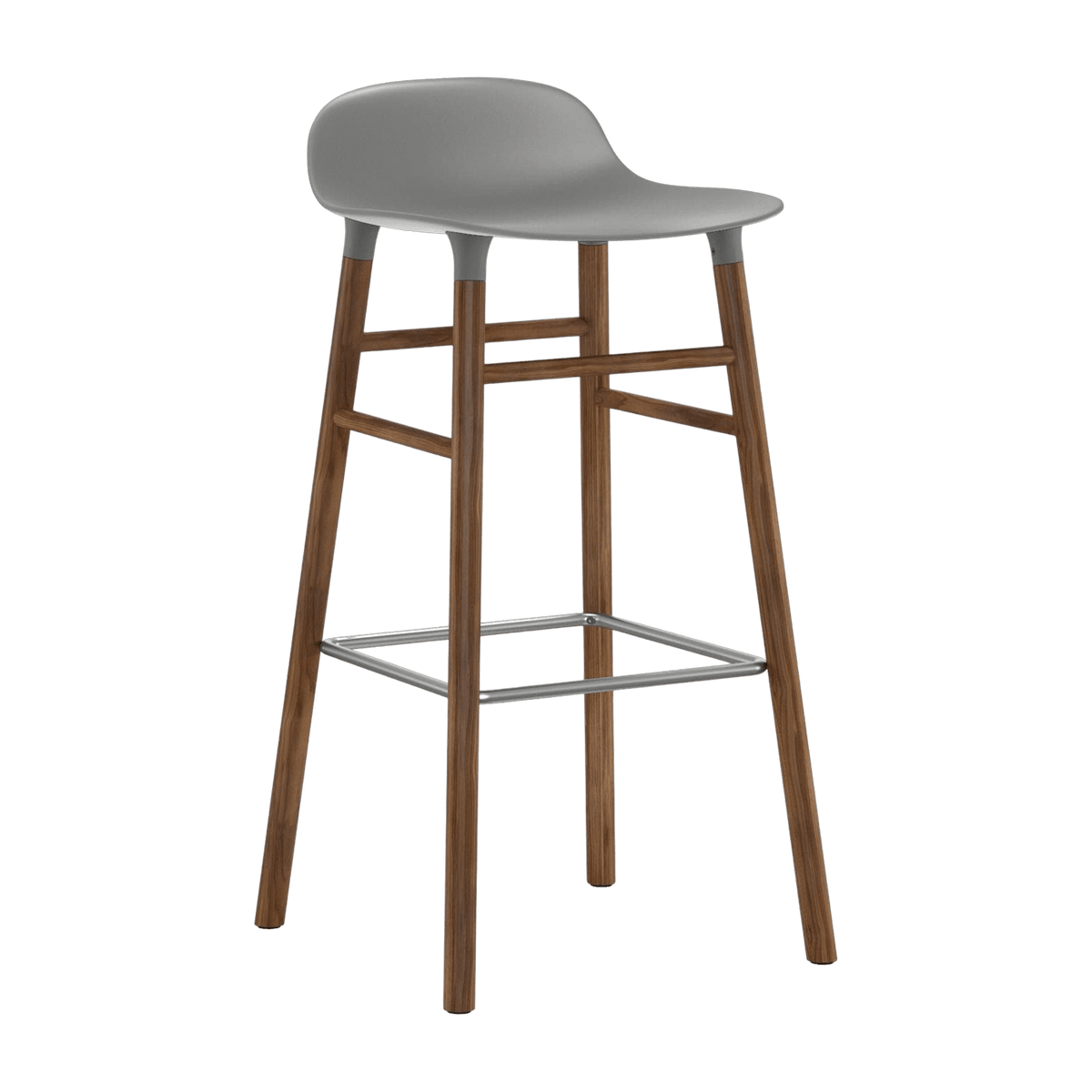 Tabouret de bar en noyer naturel et pp gris 75 cm Form - Normann Copenhagen - The Cool Republic