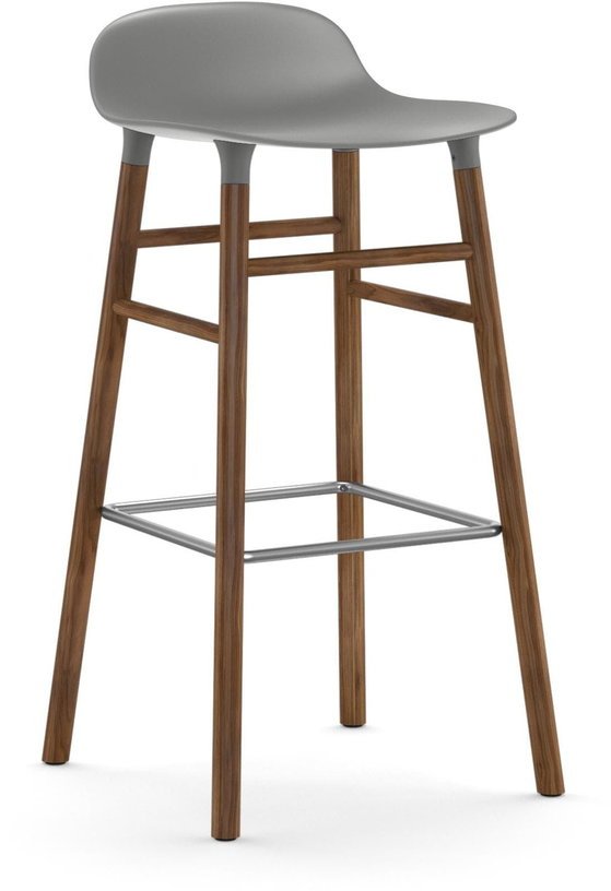 Tabouret de bar en noyer naturel et pp gris 75 cm Form - Normann Copenhagen - The Cool Republic
