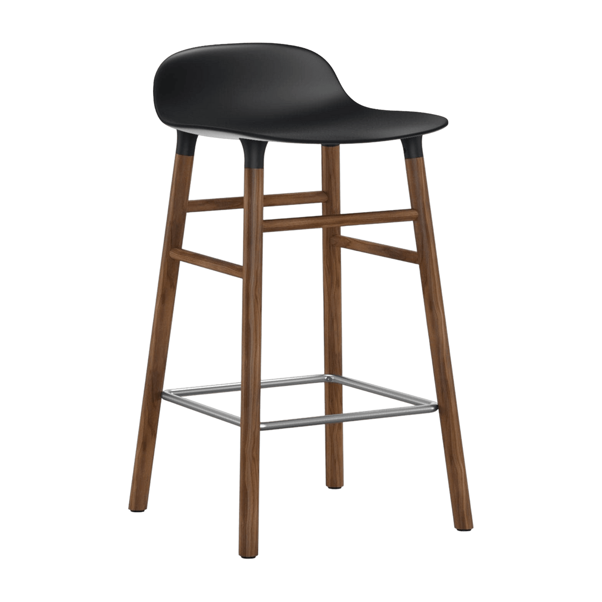 Tabouret de bar en noyer naturel et pp noir 65 cm Form - Normann Copenhagen - The Cool Republic