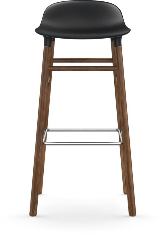 Tabouret de bar en noyer naturel et pp noir 75 cm Form - Normann Copenhagen - The Cool Republic