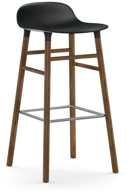 Tabouret de bar en noyer naturel et pp noir 75 cm Form - Normann Copenhagen - The Cool Republic