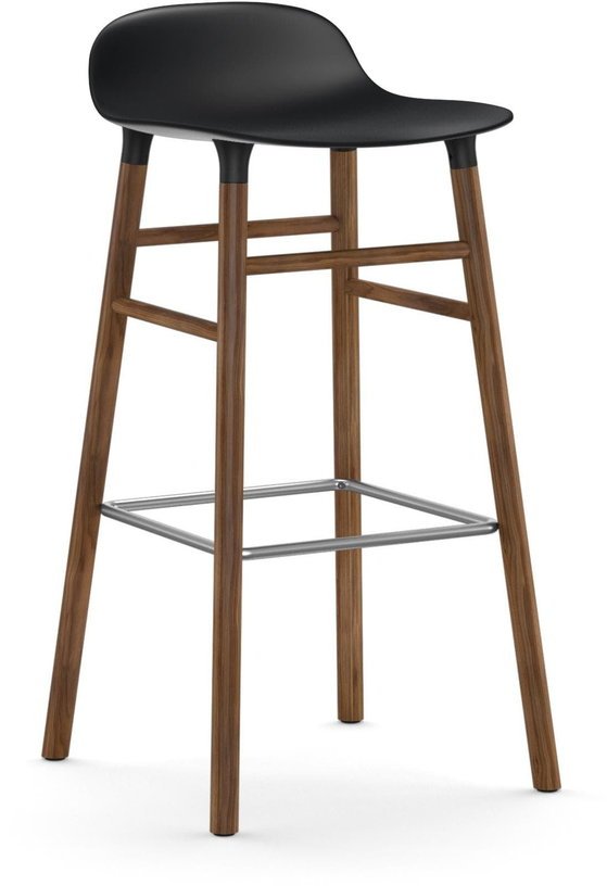 Tabouret de bar en noyer naturel et pp noir 75 cm Form - Normann Copenhagen - The Cool Republic