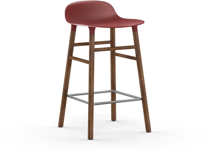Tabouret de bar en noyer naturel et pp rouge 65 cm Form - Normann Copenhagen - The Cool Republic