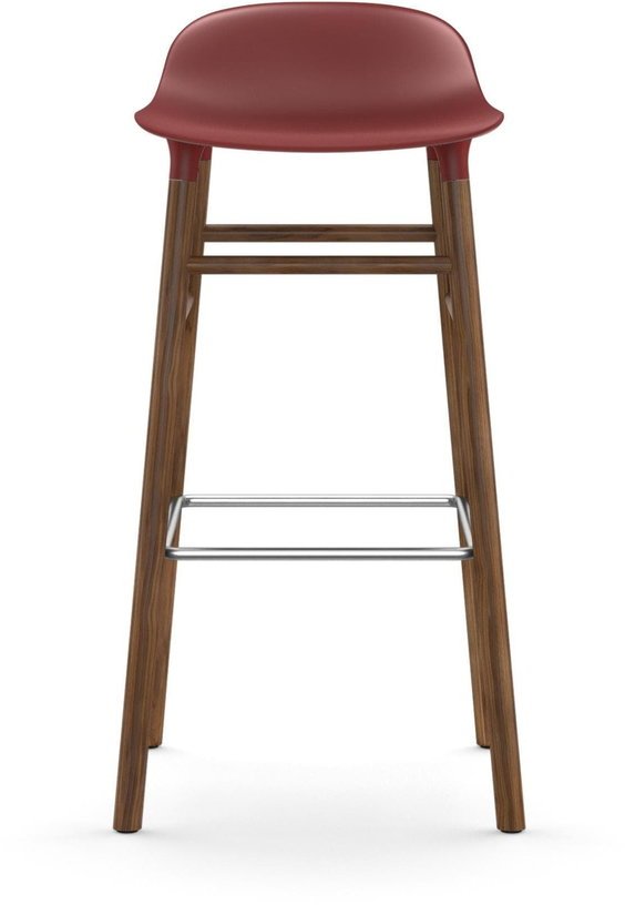 Tabouret de bar en noyer naturel et pp rouge 75 cm Form - Normann Copenhagen - The Cool Republic