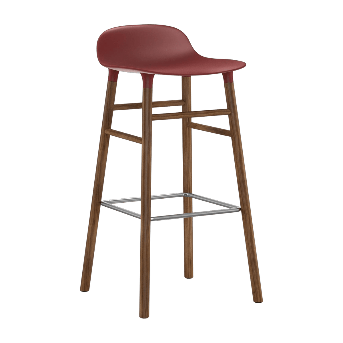 Tabouret de bar en noyer naturel et pp rouge 75 cm Form - Normann Copenhagen - The Cool Republic