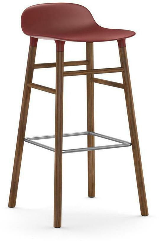 Tabouret de bar en noyer naturel et pp rouge 75 cm Form - Normann Copenhagen - The Cool Republic