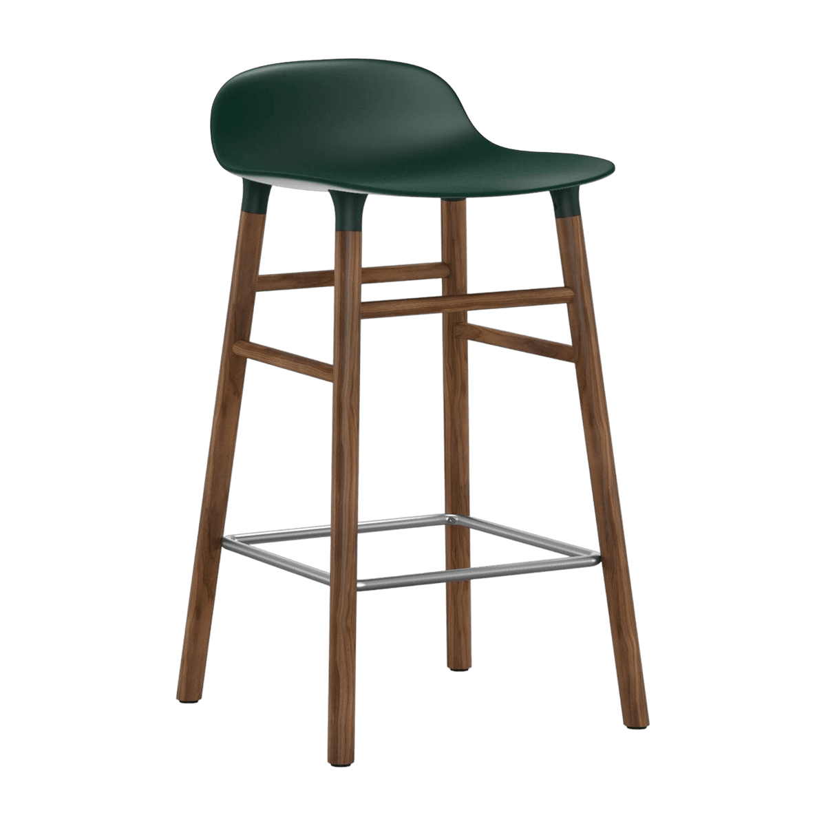 Tabouret de bar en noyer naturel et pp vert 65 cm Form - Normann Copenhagen - The Cool Republic
