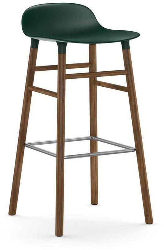 Tabouret de bar en noyer naturel et pp vert 75 cm Form - Normann Copenhagen - The Cool Republic