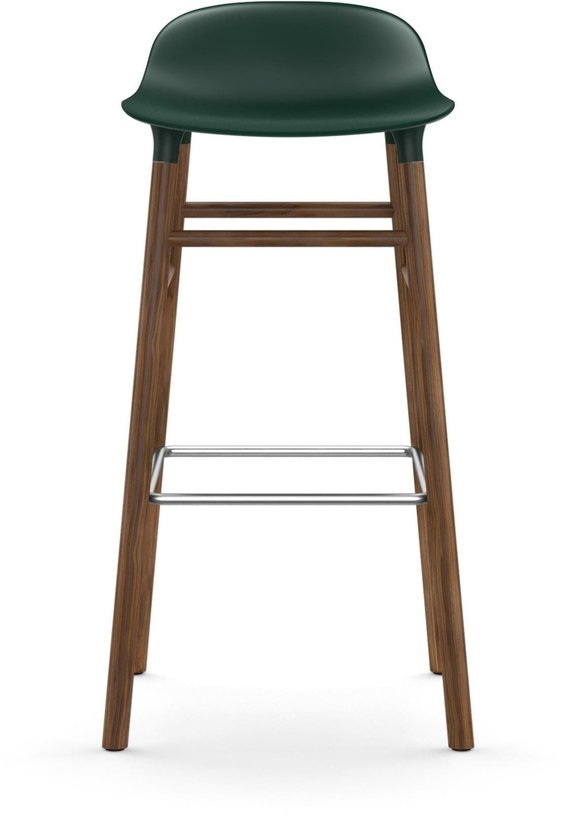 Tabouret de bar en noyer naturel et pp vert 75 cm Form - Normann Copenhagen - The Cool Republic