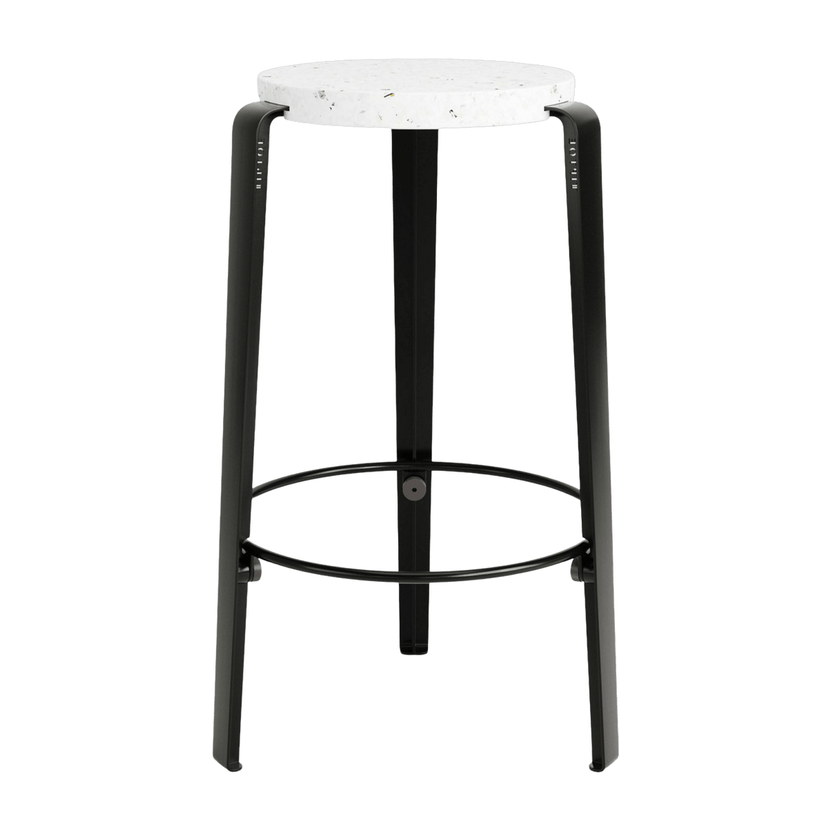 Tabouret de bar en plastique recyclé blanc et pieds noir graphite MI LOU VENEZIA - TIPTOE - The Cool Republic