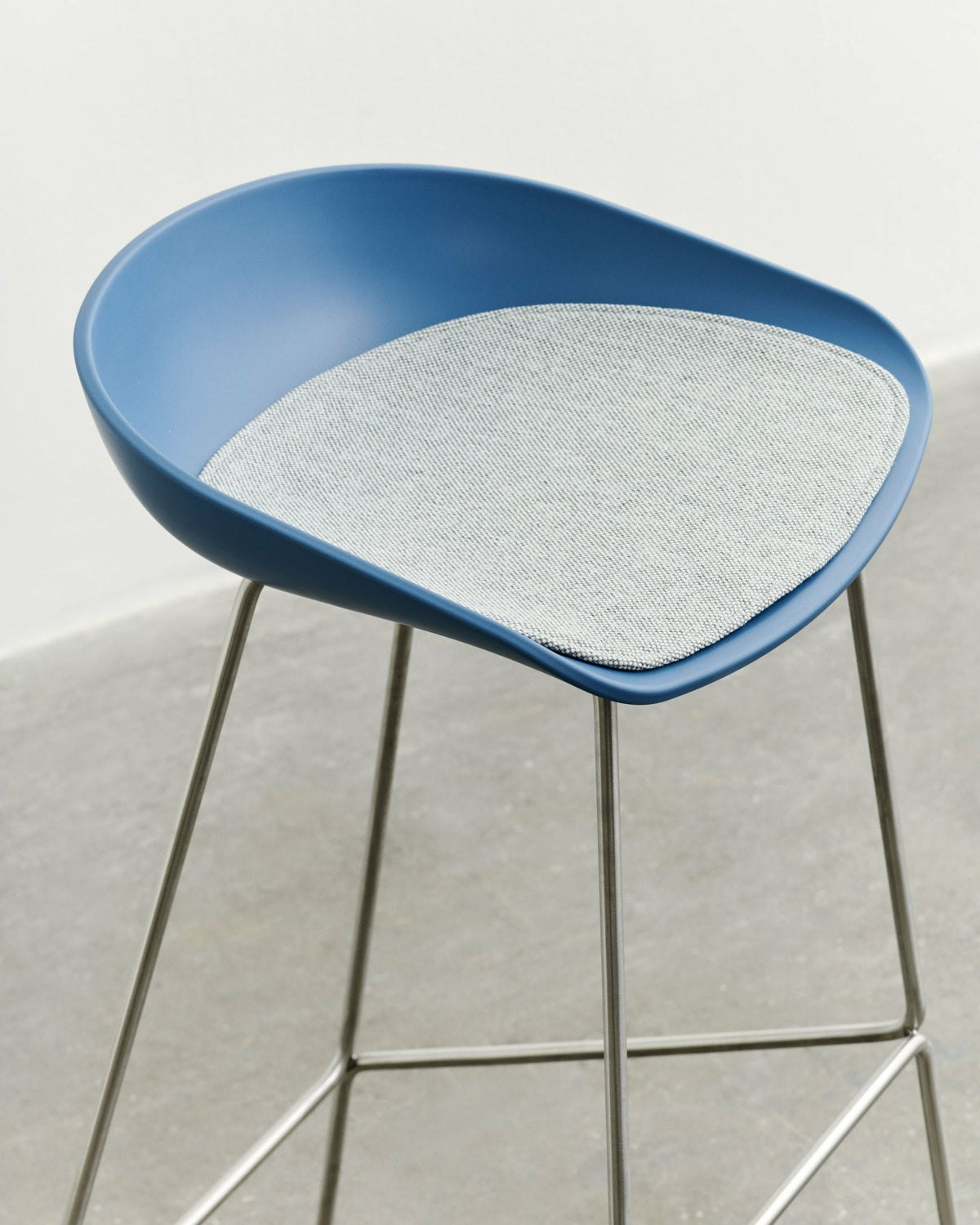 Azure blue recycled plastic bar stool with steel legs 75 cm AAS 38 2. 0 - HAY - The Cool Republic