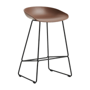 Tabouret de bar en plastique recyclé brique et pieds en acier noir 65 cm AAS 38 2.0 - HAY - The Cool Republic