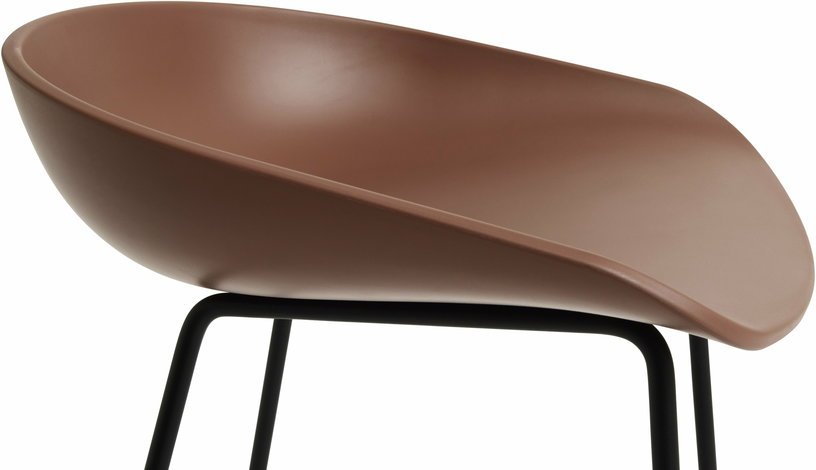 Tabouret de bar en plastique recyclé brique et pieds en acier noir 65 cm AAS 38 2.0 - HAY - The Cool Republic