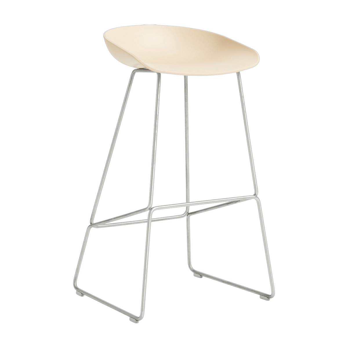 Tabouret de bar en plastique recyclé pêche et pieds en acier 75 cm AAS 38 2.0 - HAY - The Cool Republic