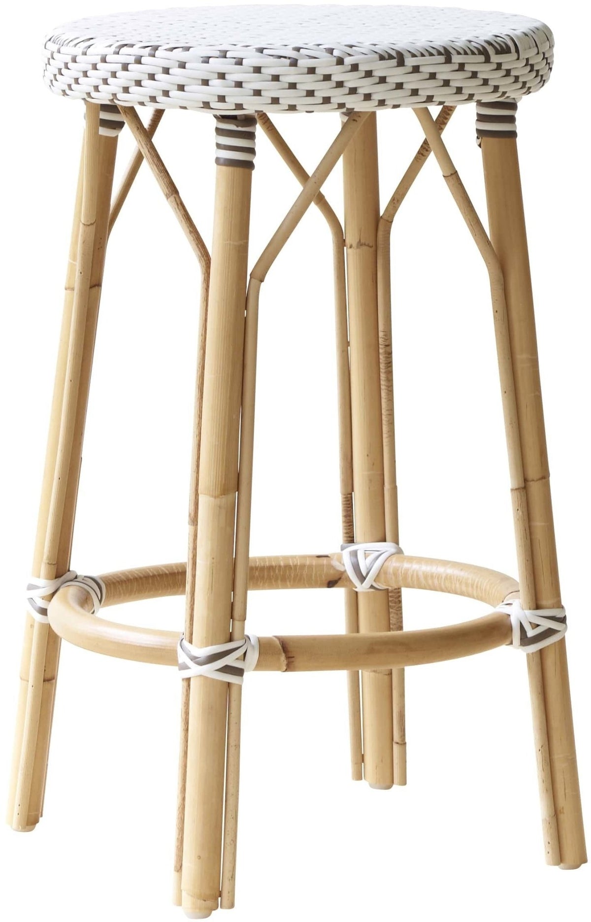Tabouret de bar en rotin blanc 78 cm Simone - Sika Design - The Cool Republic
