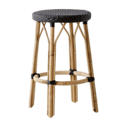 Tabouret de bar en rotin noir 78 cm Simone - Sika Design - The Cool Republic