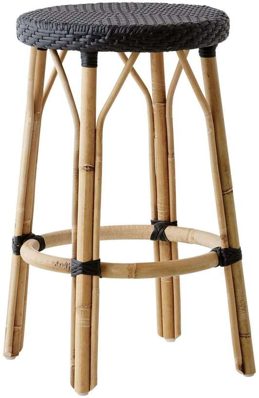 Tabouret de bar en rotin noir 78 cm Simone - Sika Design - The Cool Republic