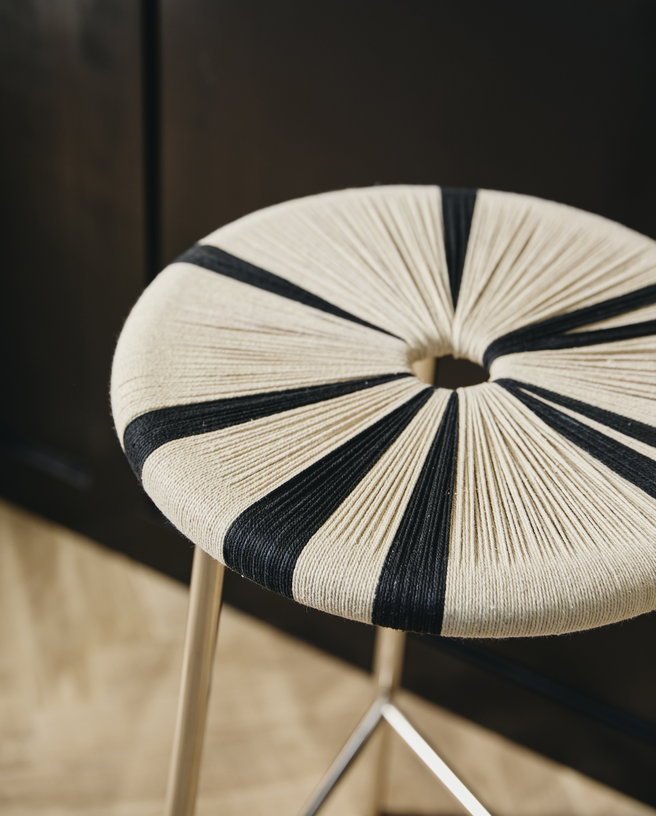Tabouret de bar en tissage de jute fer et acier 71,5cm Morice - Nordal - The Cool Republic