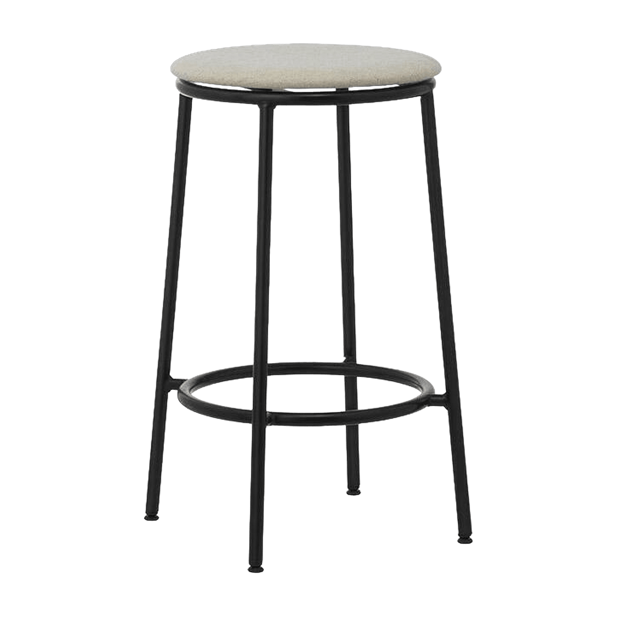 Tabouret de bar en tissu gris clair et acier noir 65 cm Circa MLF20 Sand MLF20 - Normann Copenhagen - The Cool Republic