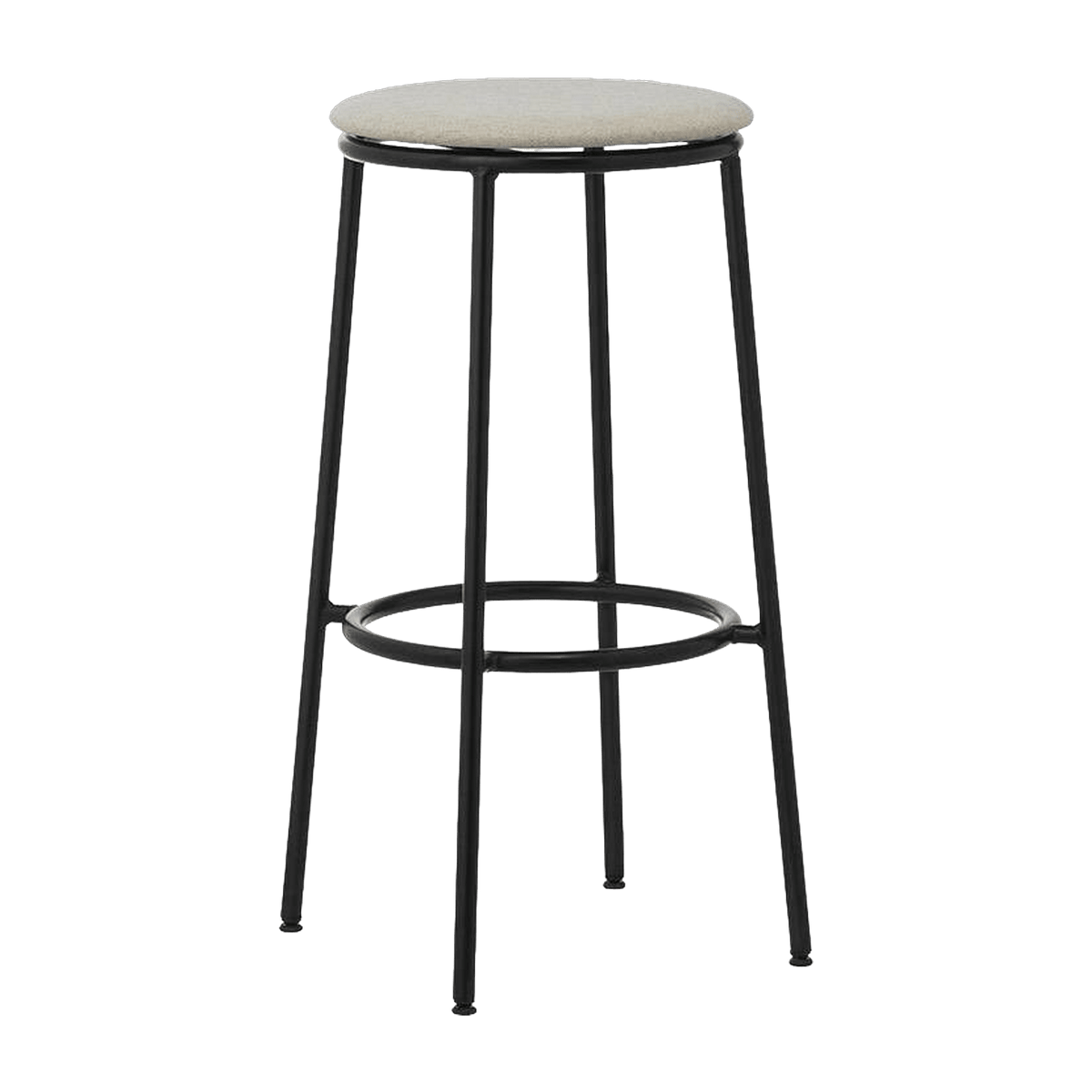 Tabouret de bar en tissu gris clair et acier noir 75 cm Circa MLF20 Sand MLF20 - Normann Copenhagen - The Cool Republic