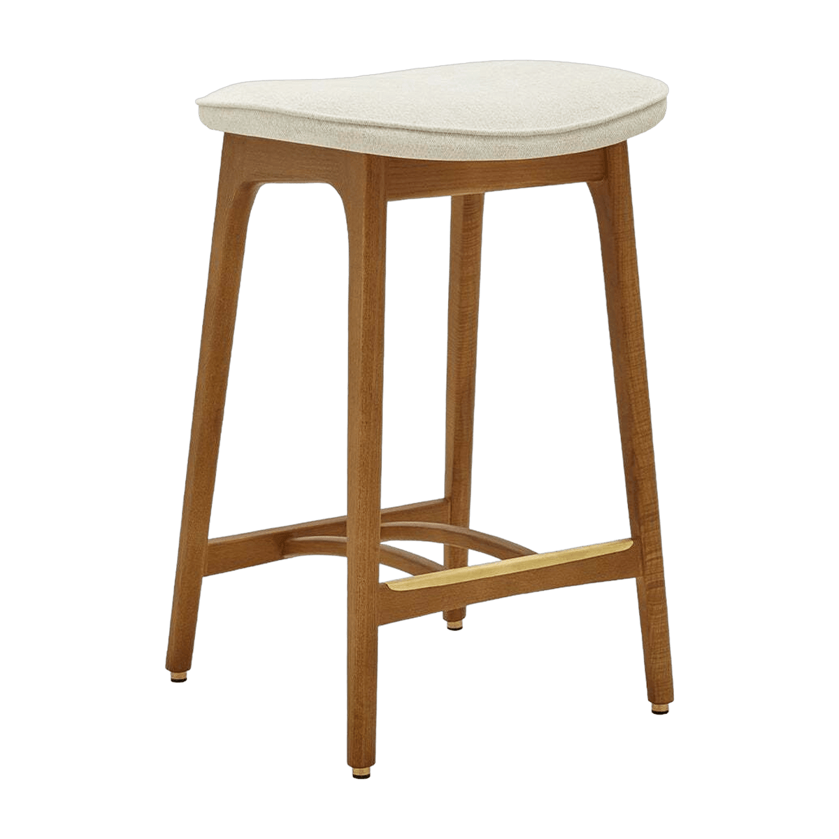 Tabouret de bar en tissu marbre blanc et frêne foncé 65 cm Série 200-190 - 366 Concept - The Cool Republic