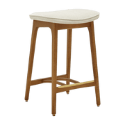 Tabouret de bar en tissu marbre blanc et frêne foncé 65 cm Série 200-190 - 366 Concept - The Cool Republic