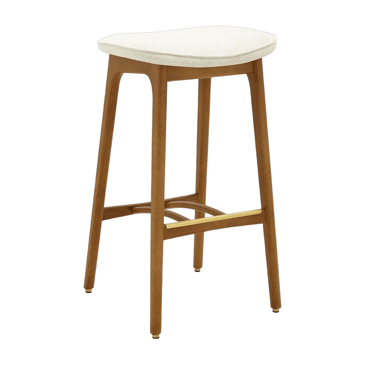 Tabouret de bar en tissu marbre blanc et frêne foncé 75 cm Série 200-190 - 366 Concept - The Cool Republic