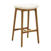 Tabouret de bar en tissu marbre blanc et frêne foncé 75 cm Série 200-190 - 366 Concept - The Cool Republic