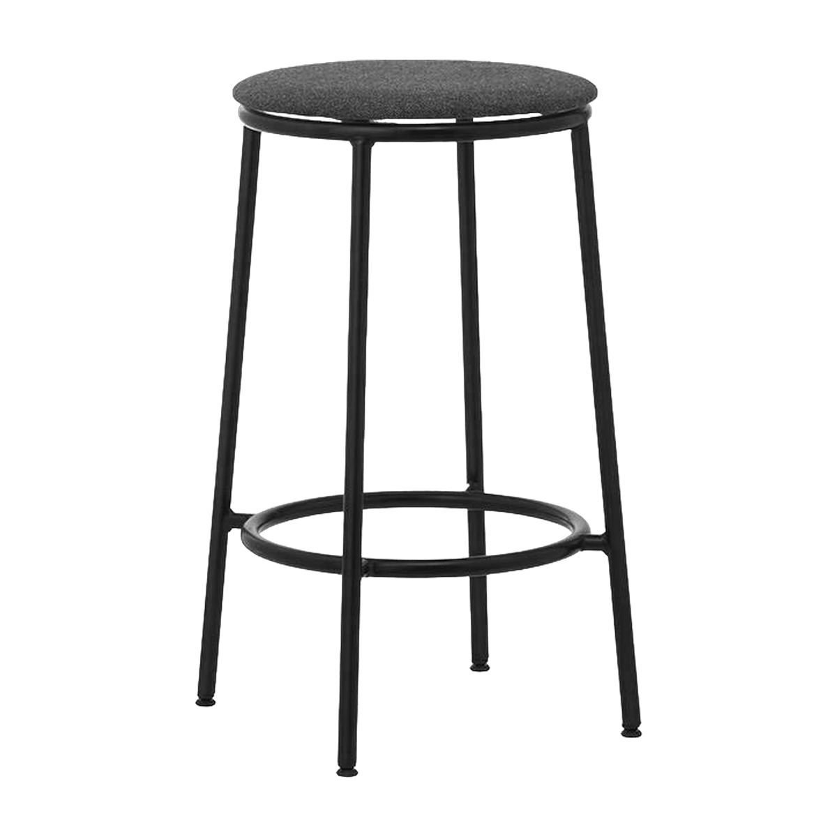Tabouret de bar en tissu noir et acier noir 65 cm Circa MLF16 noir MLF16 - Normann Copenhagen - The Cool Republic