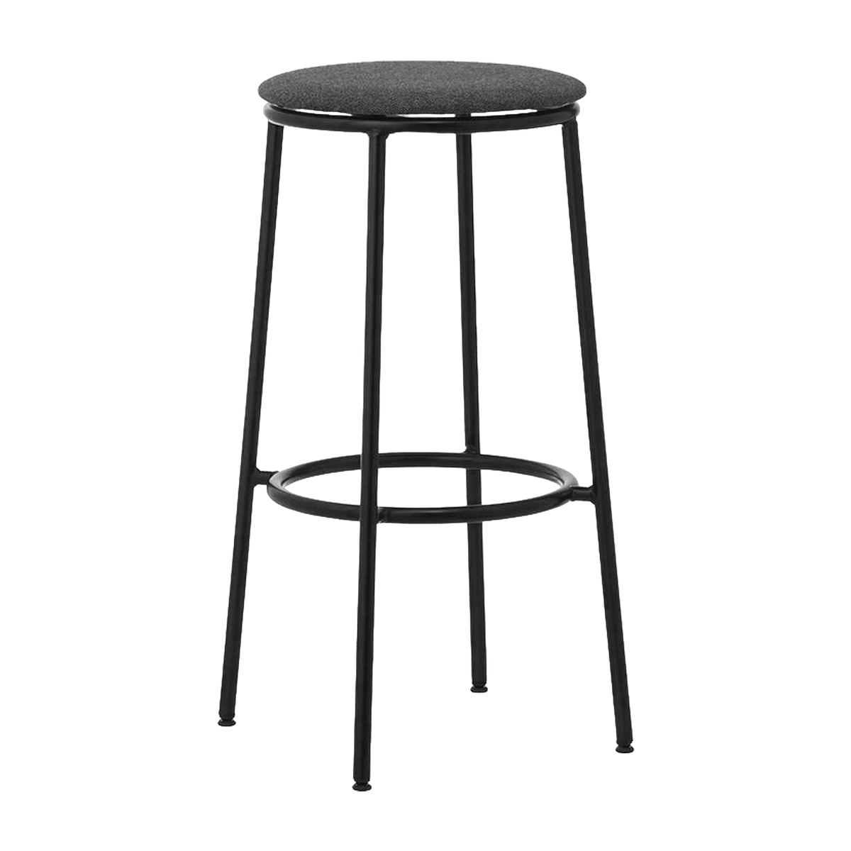 Tabouret de bar en tissu noir et acier noir 75 cm Circa MLF16 noir MLF16 - Normann Copenhagen - The Cool Republic