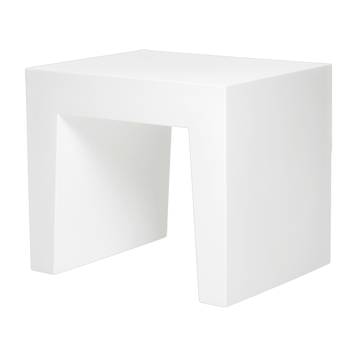 Tabouret de jardin blanc en matières recyclées Concrete - Fatboy - The Cool Republic