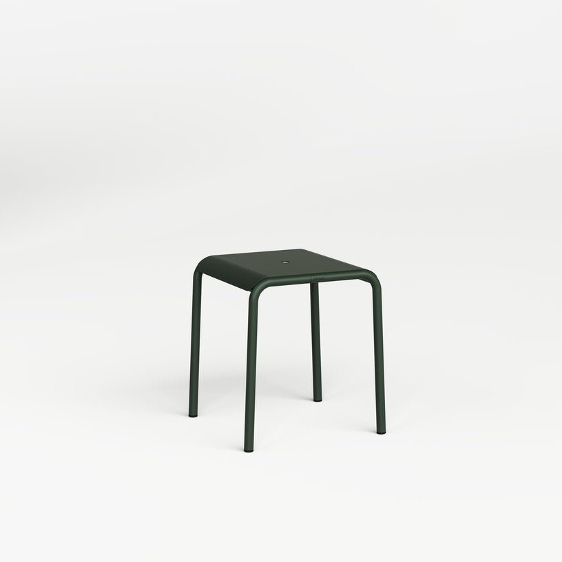Tabouret de jardin en acier thermolaqué inoxydable vert forêt 42x40x45cm Panorama - TIPTOE - The Cool Republic