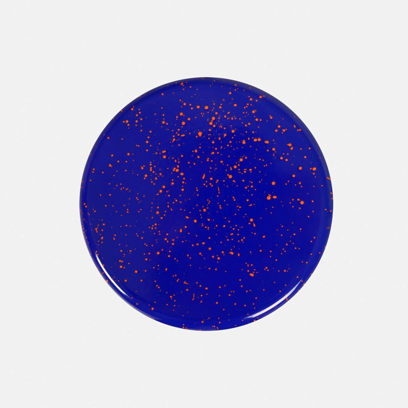 Tabouret en acier bleu tacheté d'orange Last Stool - Hem - The Cool Republic