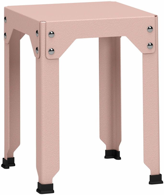 Tabouret en acier galvanisé baby pink 45 cm Hegoa - Matière Grise - The Cool Republic