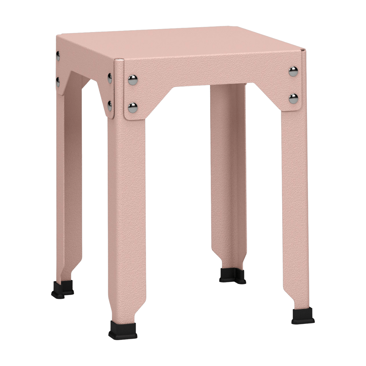 Tabouret en acier galvanisé baby pink 45 cm Hegoa - Matière Grise - The Cool Republic